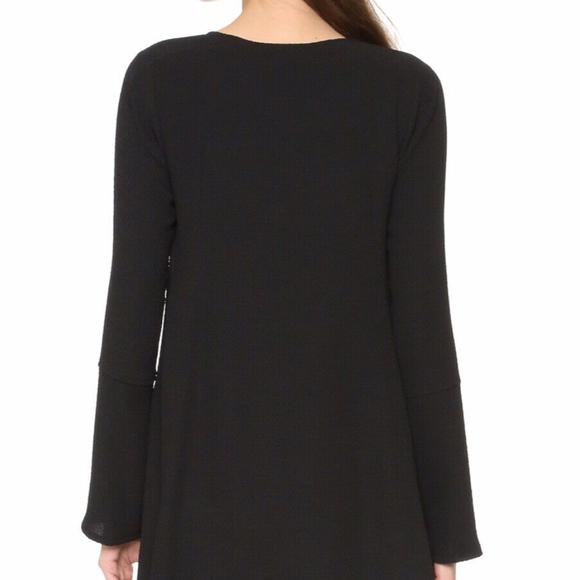 See By Chloe Black Long Sleeve Textured Jacquard Dress